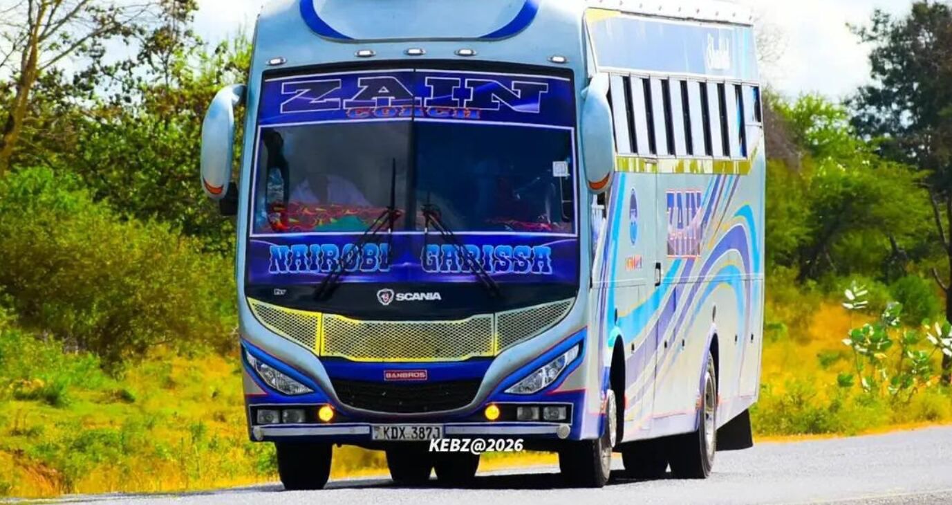 Zain Coach Scania bus on the highway
