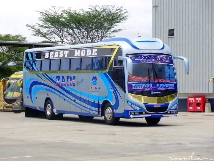 Zain Coach Beast Mode bus side view